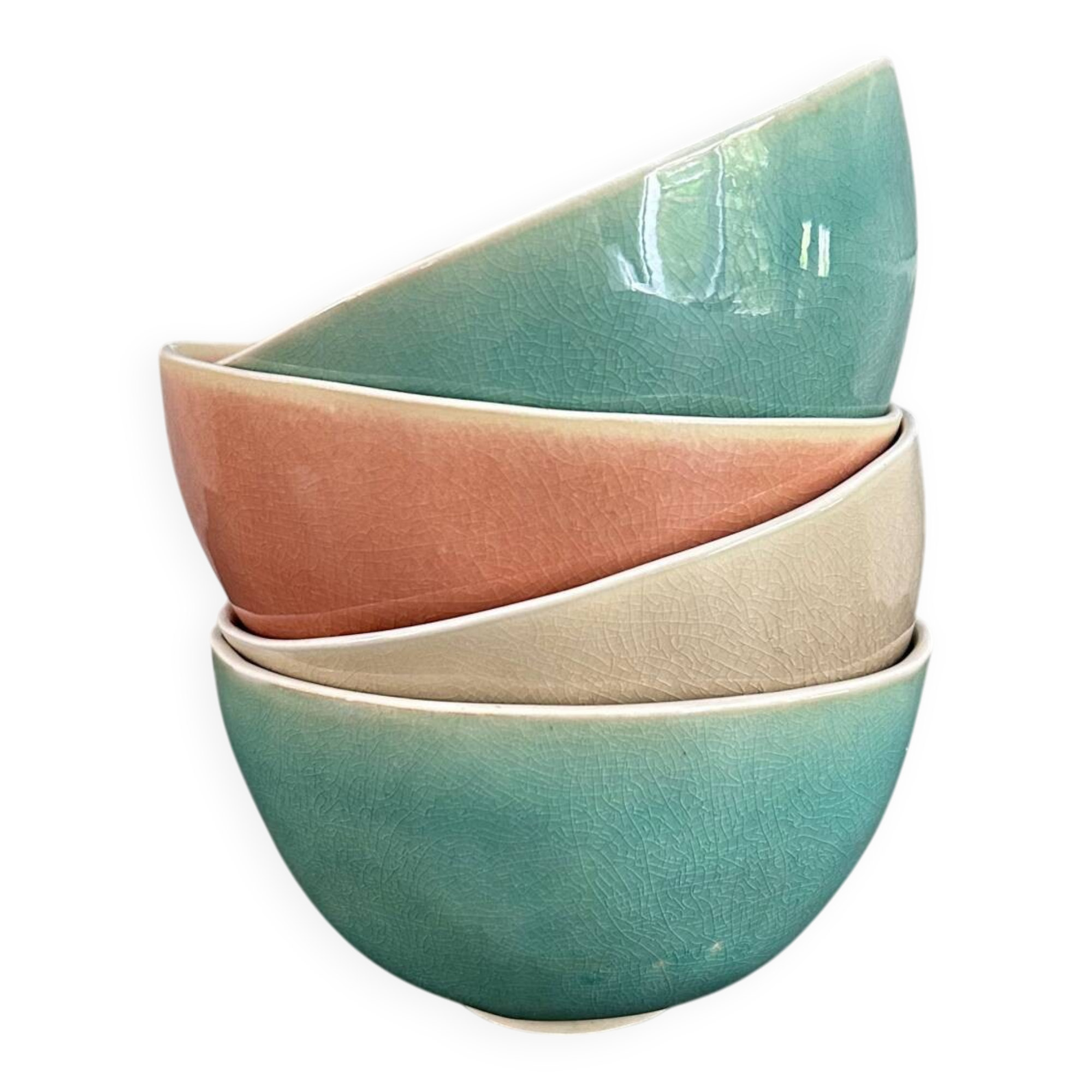 Set of 4 stoneware bowls