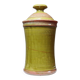 Decorative spice box in vintage two-tone glazed stoneware, handmade and signed.