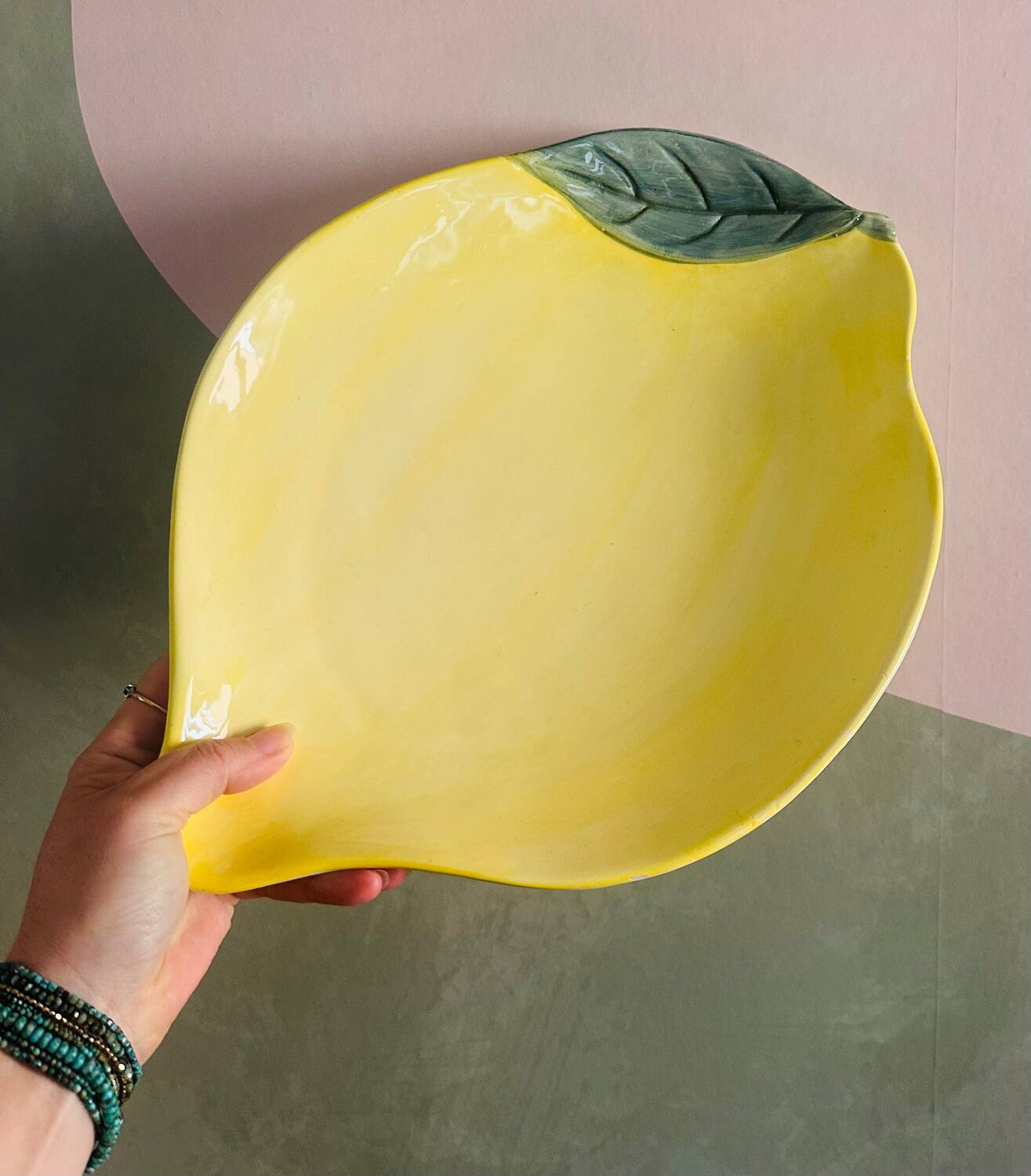 Vintage lemon slipware dish