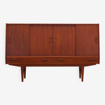 Buffet haut en teck, design danois, années 1960, fabrication : Westergaards Møbelfabrik