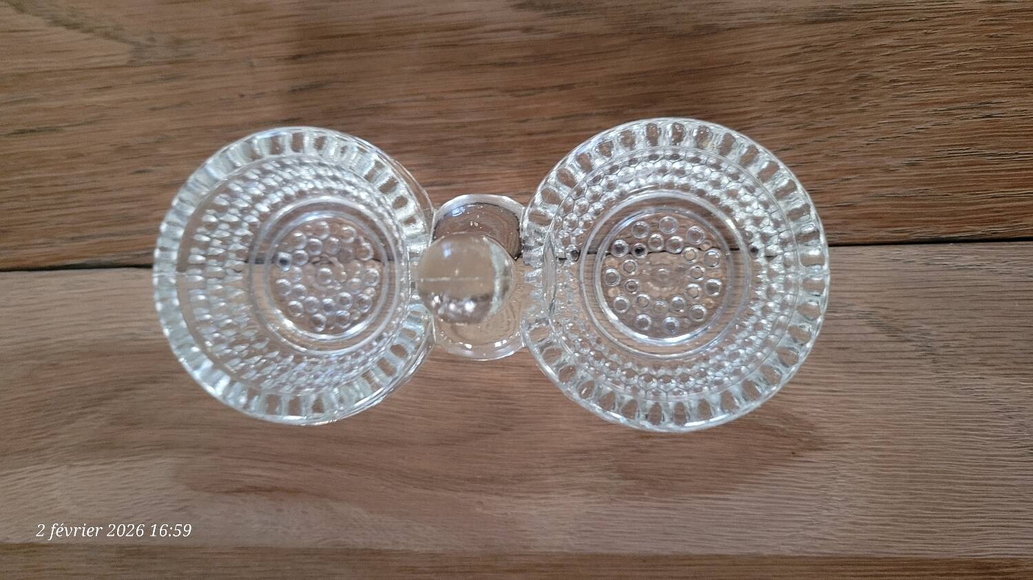 Thick glass salt and pepper shakers