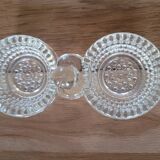 Thick glass salt and pepper shakers