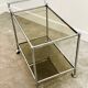 Vintage Chrome Drink Trolley - Bar Cart with smoked glass, 1980s