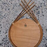 Rattan mirror 70's 34x54cm