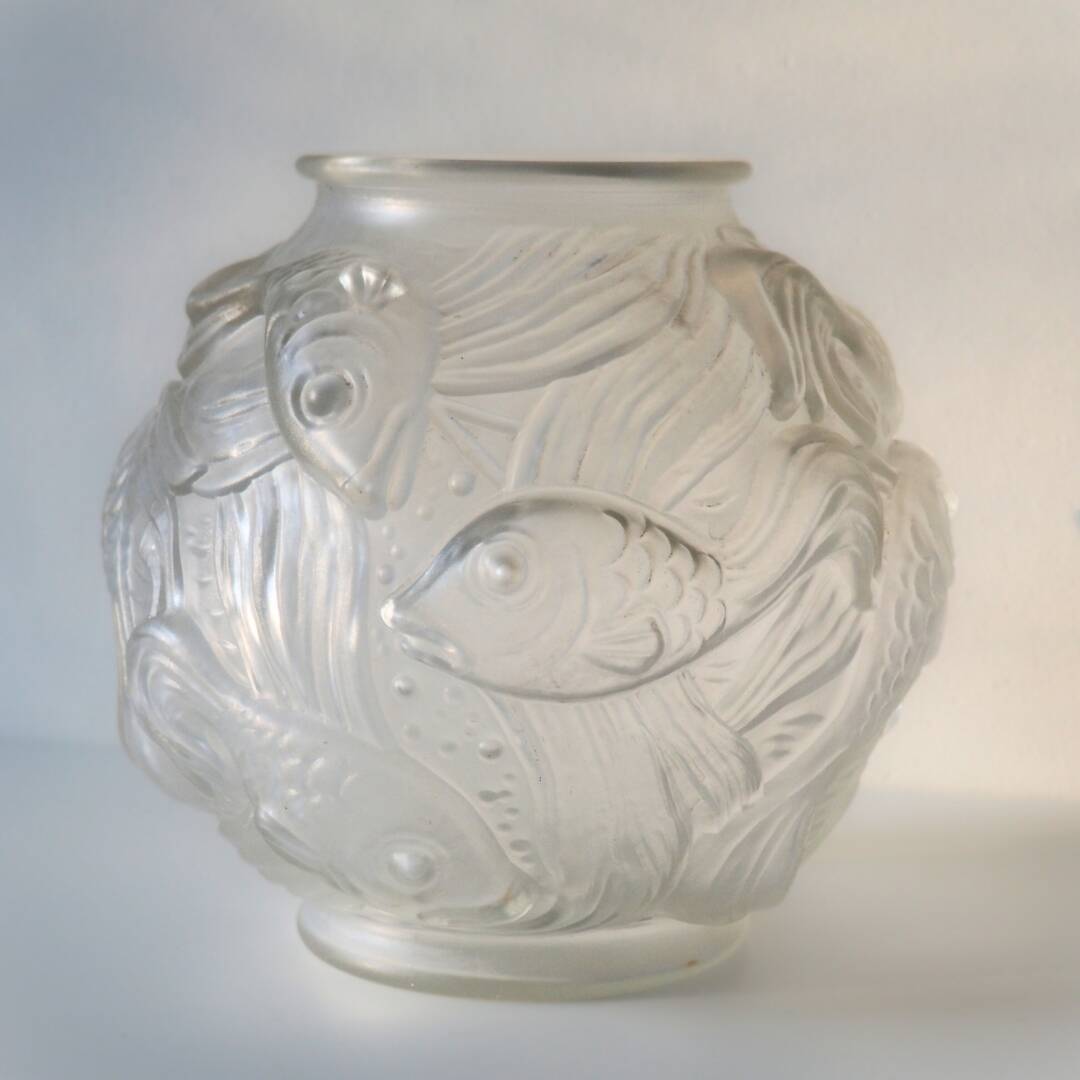 Vase en verre de Bohême Art Déco des années 1930 par Josef Ingwald
