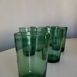 Set of 6 green rosemary blown tumbler glasses 1960