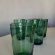 Set de 6 verres gobelets soufflés verts romarin 1960