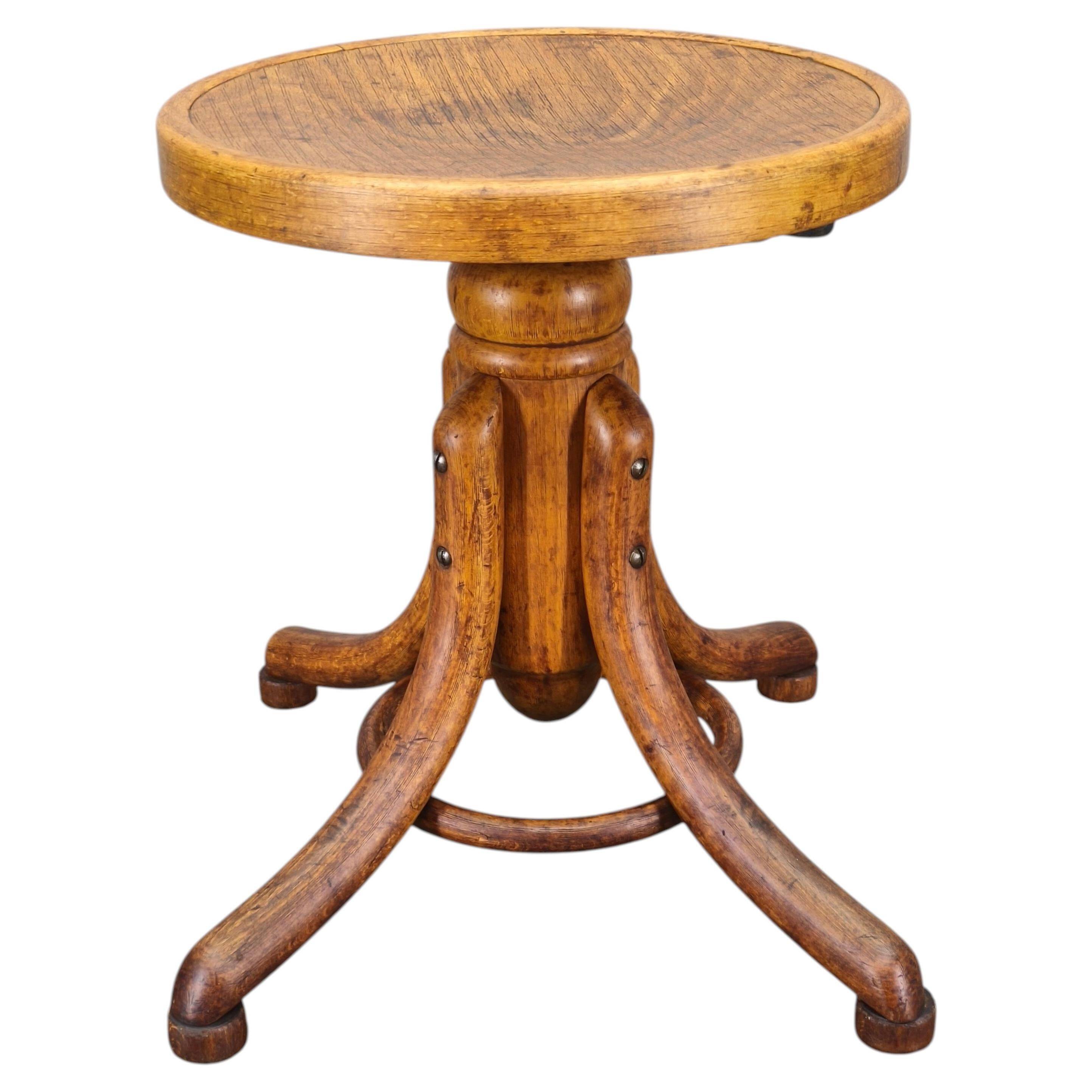 Thonet Bentwood Swivel Piano Stool, Czechoslovakia 1930s