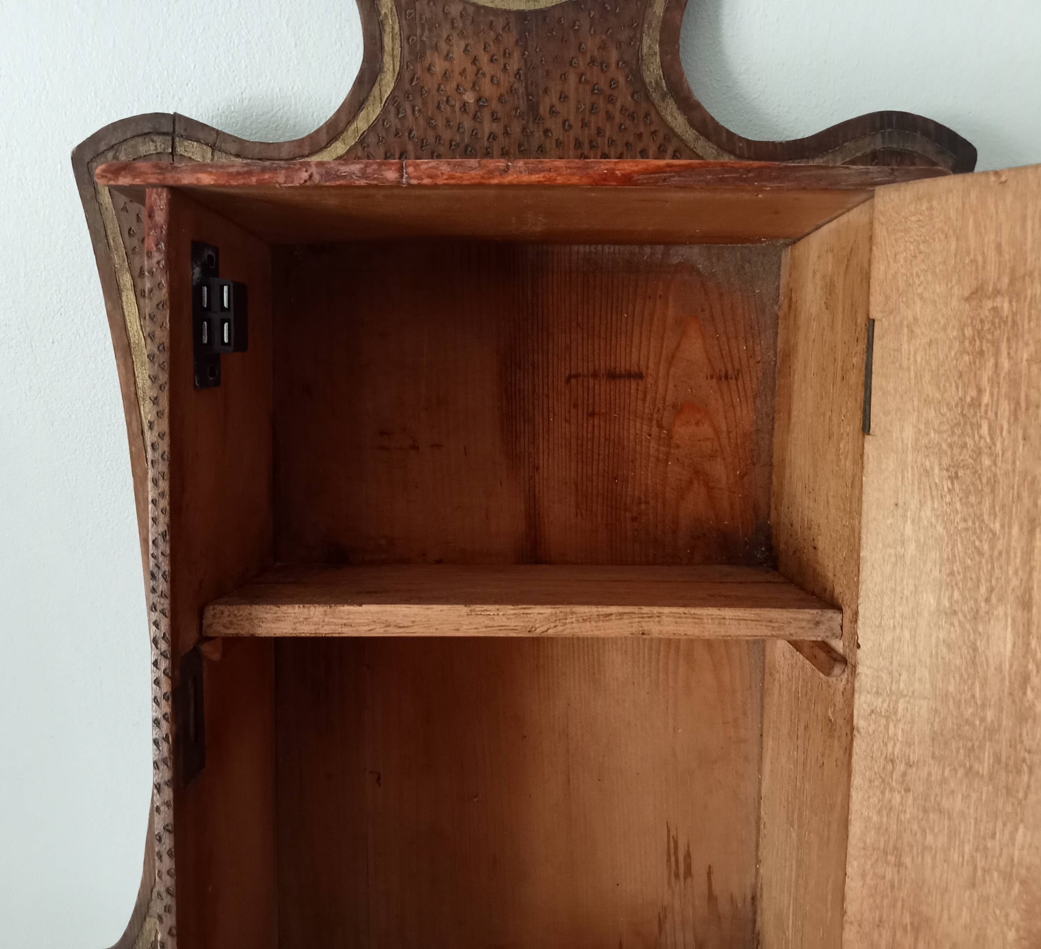 Antique wall cabinet folk art