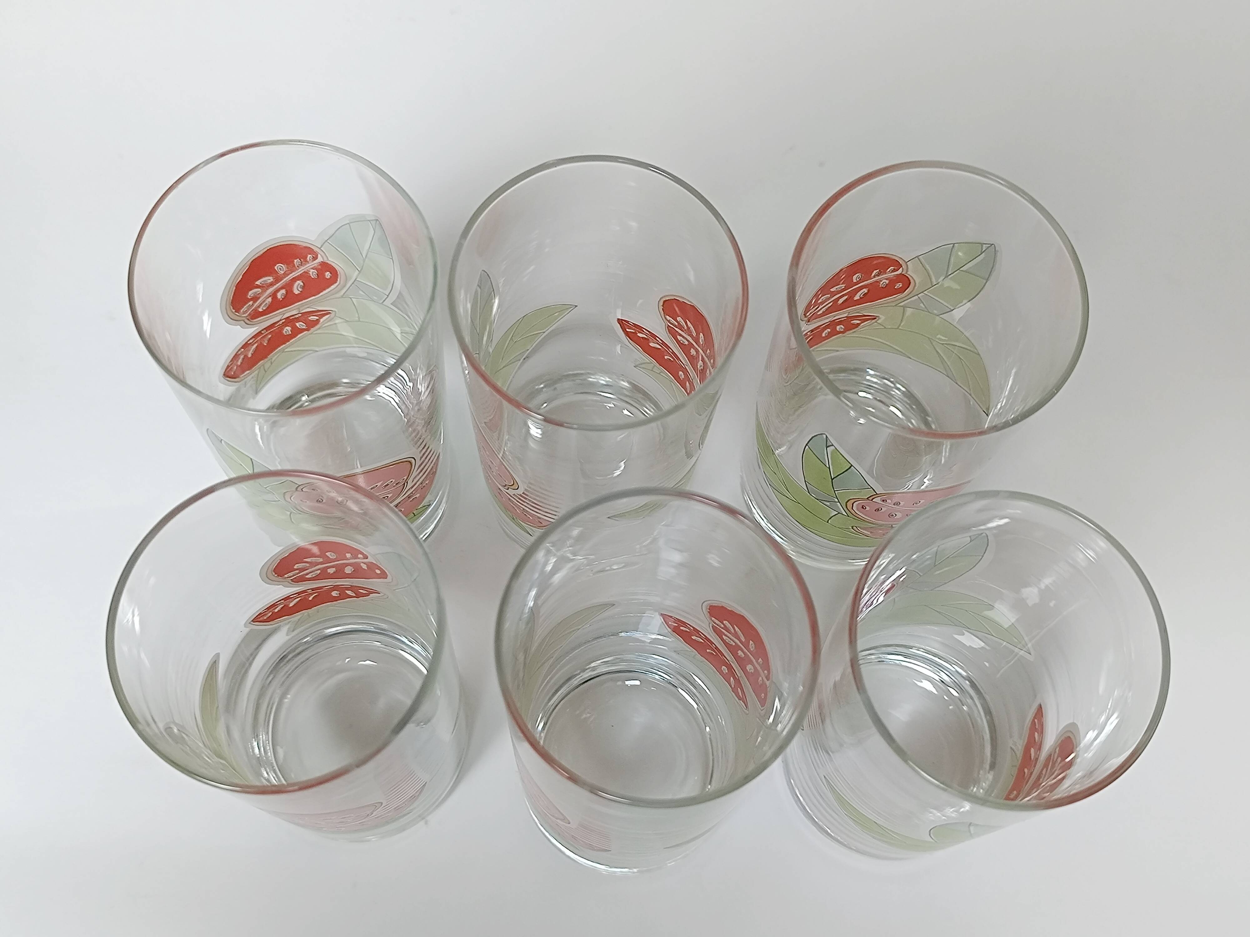 6 verres + carafe à orangeade