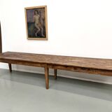 XXL farmhouse table 4 metres in solid pine - 6 legs - 1950s