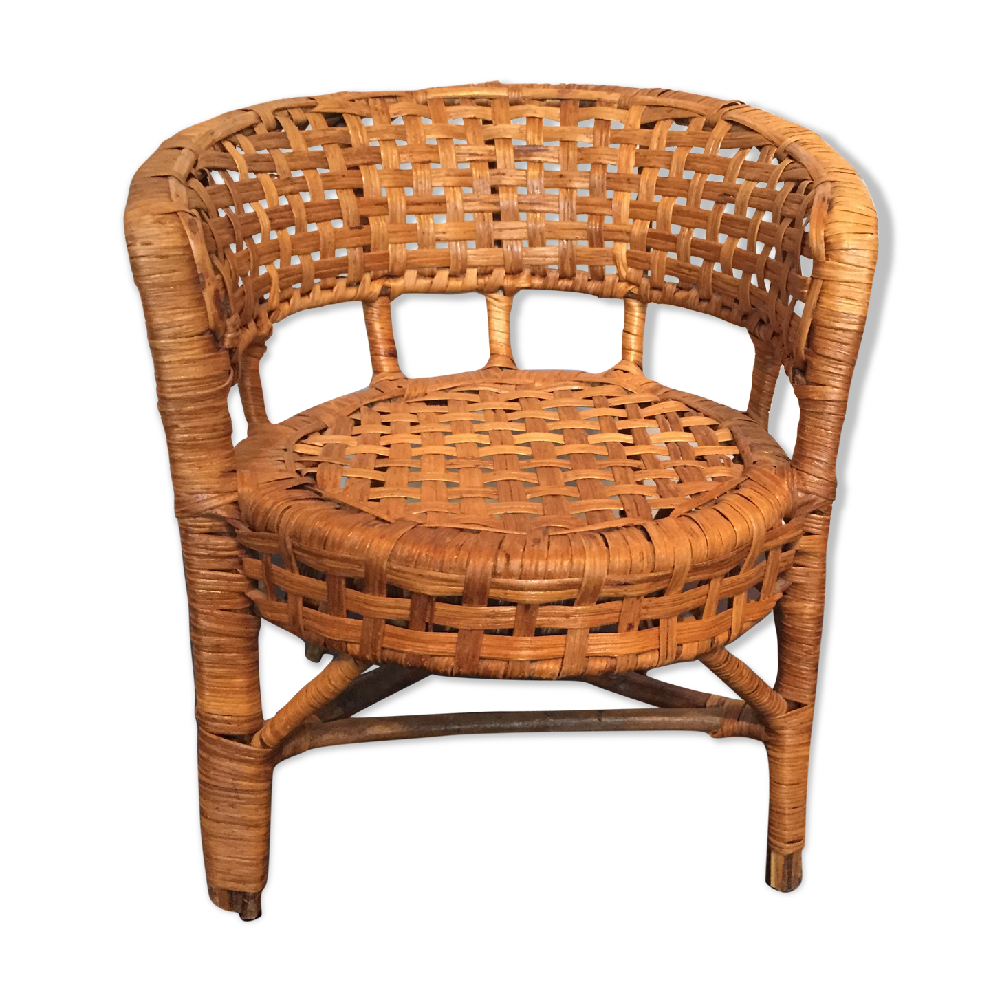 Wicker doll chair chair