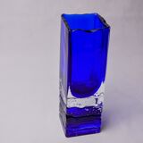 Vase sommerso by Petr hora, blue glass, Czech Republic, 1970