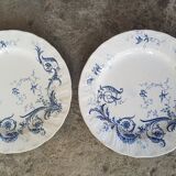 Set of 2 plates in Iron Earth Gien model Rinceaux
