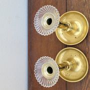 Paire de Bougeoirs Louis Philippe en laiton 1900s