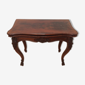 Mahogany wallet game table Louis XV style