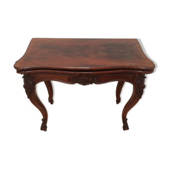 Table à jeux portefeuille en acajou style Louis XV