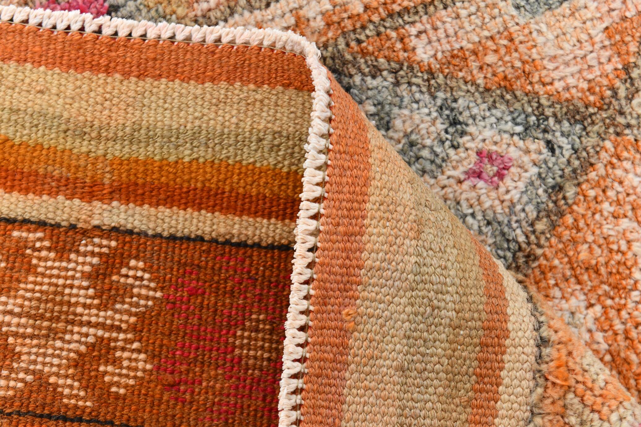 3x13 Colorful Soft Color Turkish Runner Rug, 87x395Cm