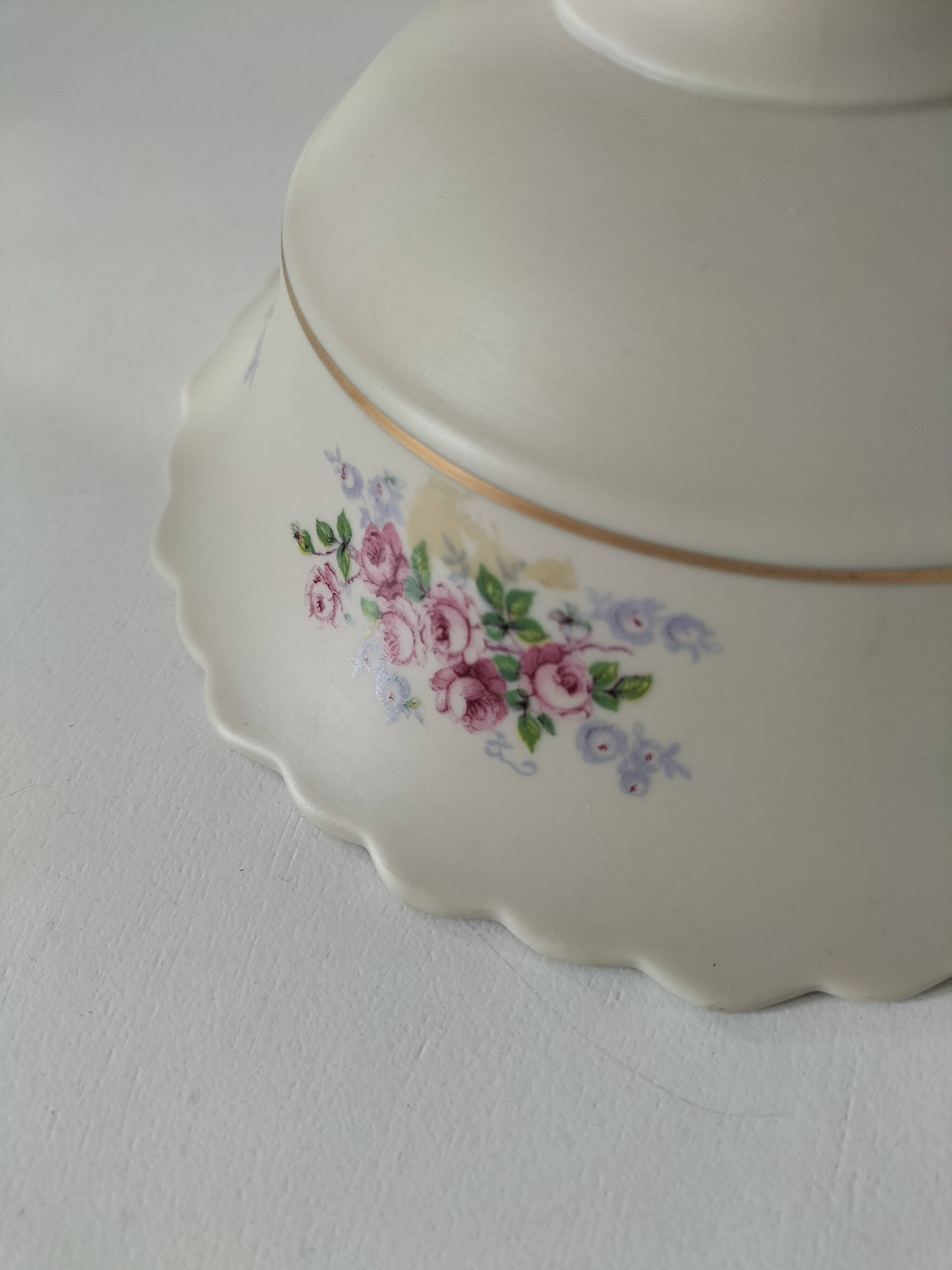 Vintage flowered pedestal cup – Ceramica Ibis Aveiro Portugal