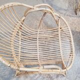 Rattan armchairs and table