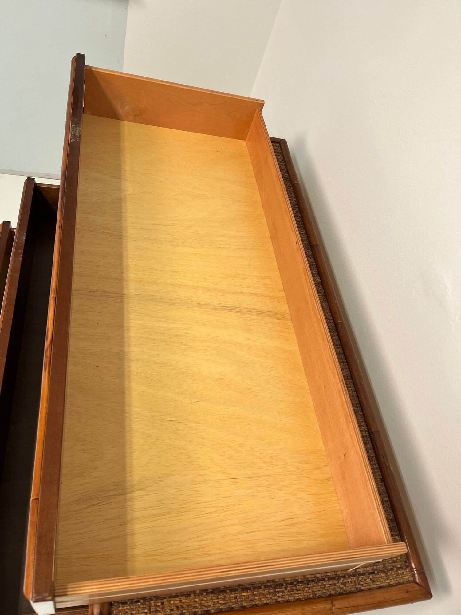 Vintage chest of drawers in bamboo and wicker 1970