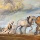 Tableaux étude de laboureur et chevaux Ed. Pannetier (1884-1965)