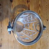 Crystal and Silver Metal Ice Bucket