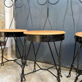 Set of 4 vintage wrought iron chairs from the 1940s.