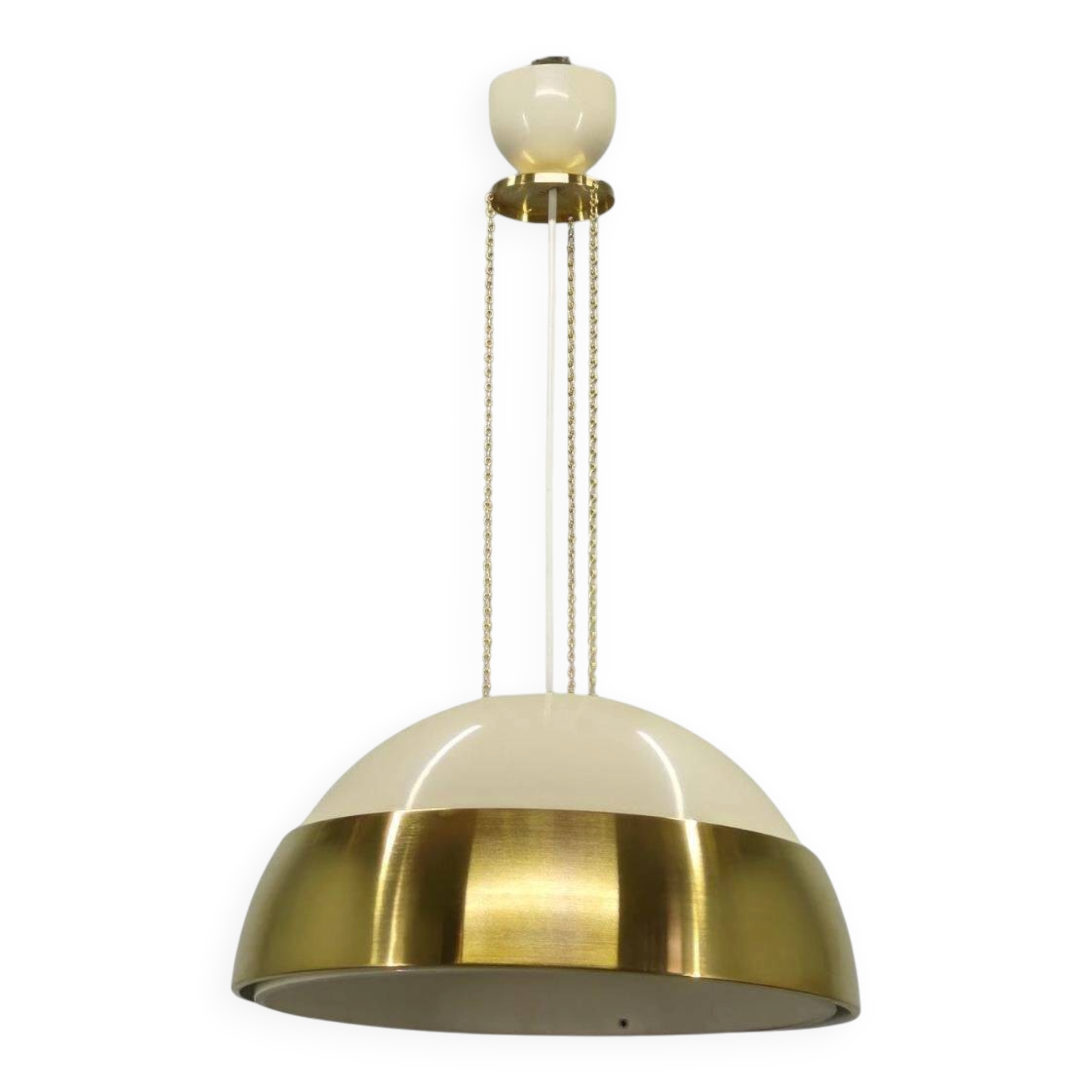 1970s Brass and Lacquered Metal Pendant, Czechoslovakia