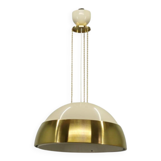 1970s Brass and Lacquered Metal Pendant, Czechoslovakia