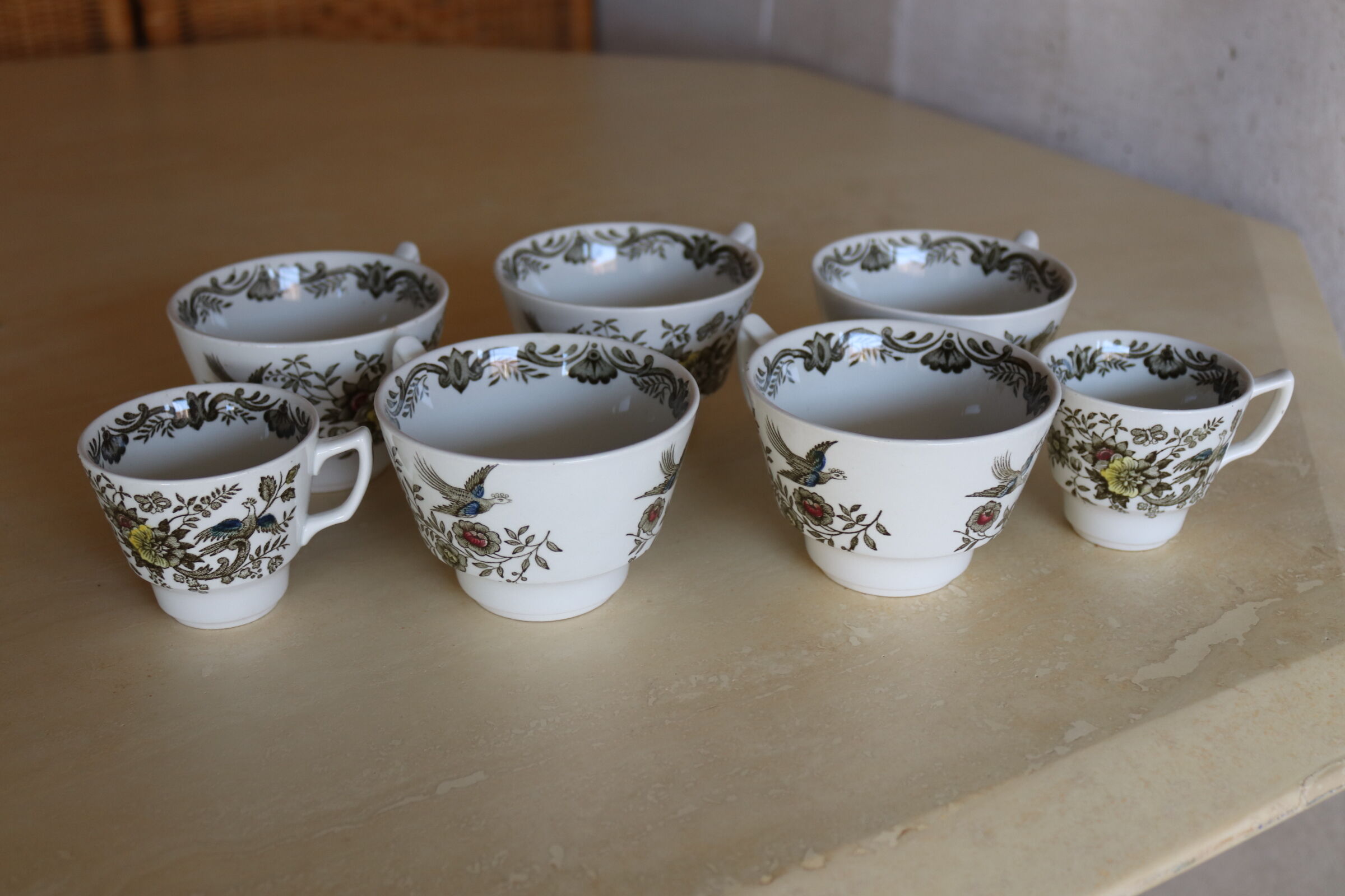 7 coffee cups Ridgway Stafordshire "Windsor"