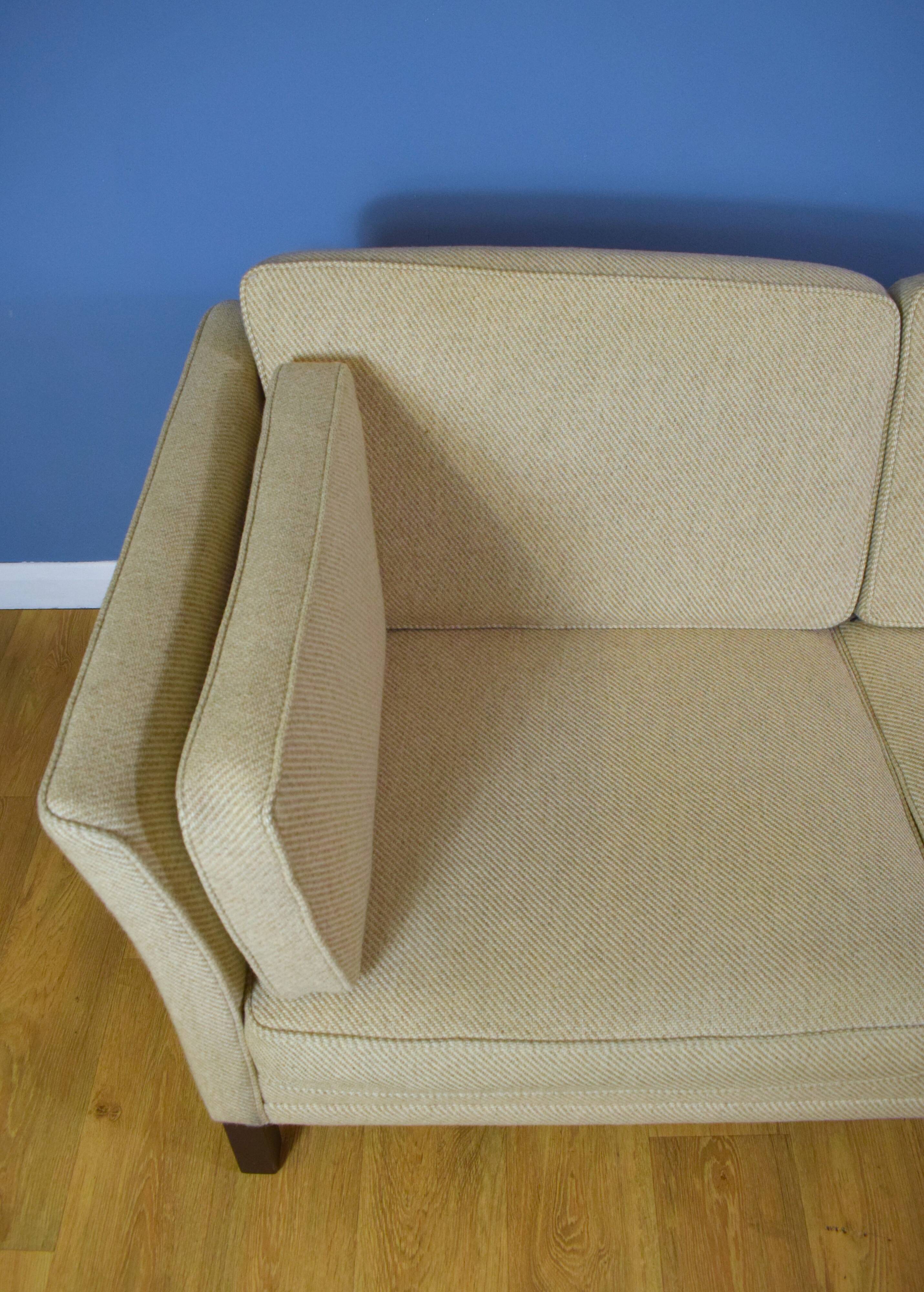 Mid century retro danish stouby style wool 3 seat sofa settee 1980s