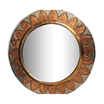 Miroir ancien laiton bronze vintage
