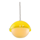 Lampe à suspension space age en plexiglas jaune, italie, 1970s