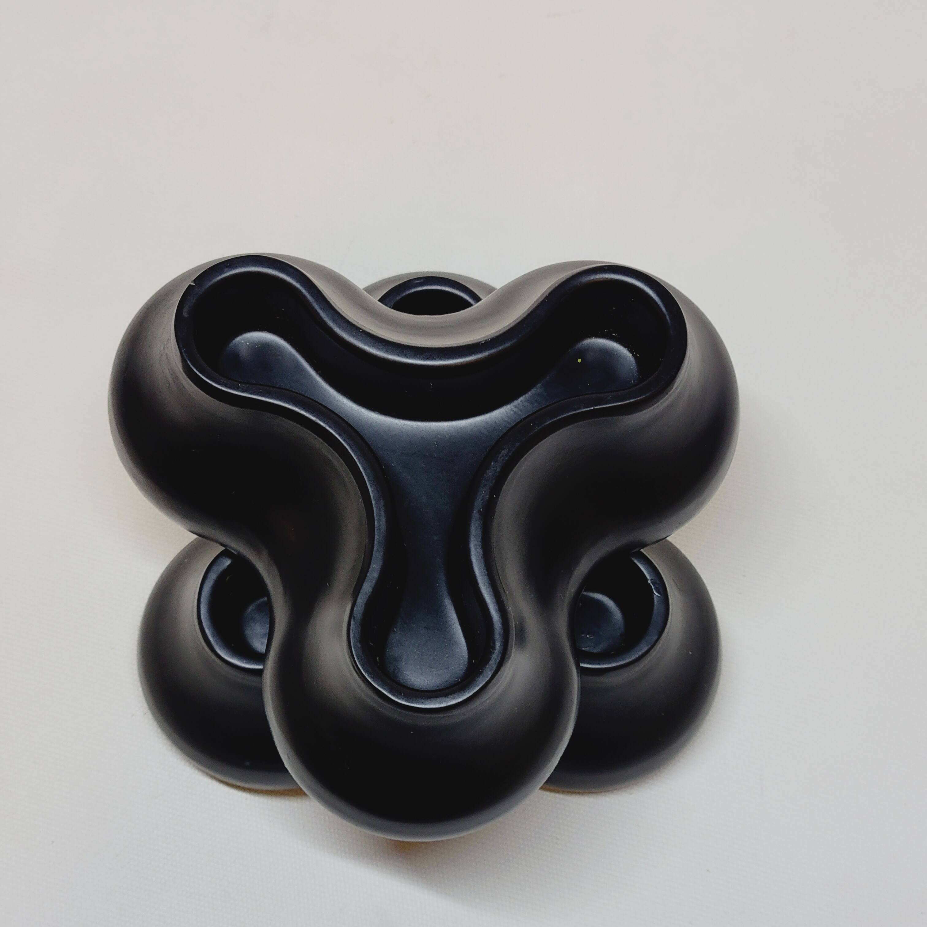 2 Black Candle Holders for 3 Candles Designed by Chris Martin