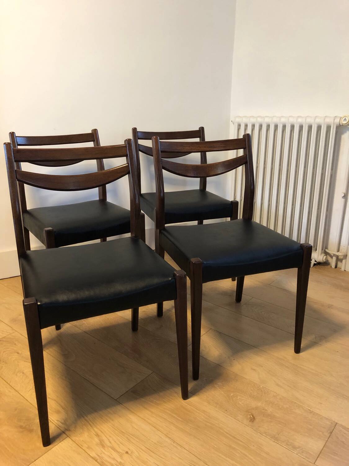 Series of 4 vintage Scandinavian style chairs