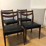 Series of 4 vintage Scandinavian style chairs