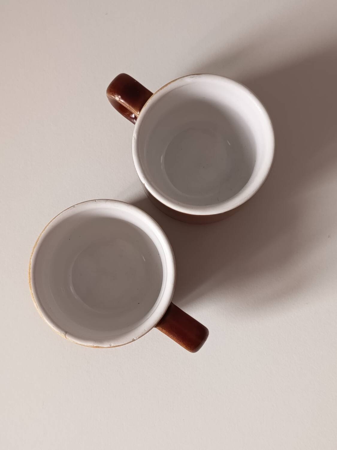 Set of 2 espresso cups, vintage bistro cups