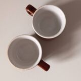 Set of 2 espresso cups, vintage bistro cups