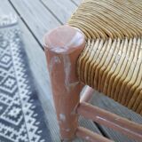 Set of 4 Bohemian straw stools