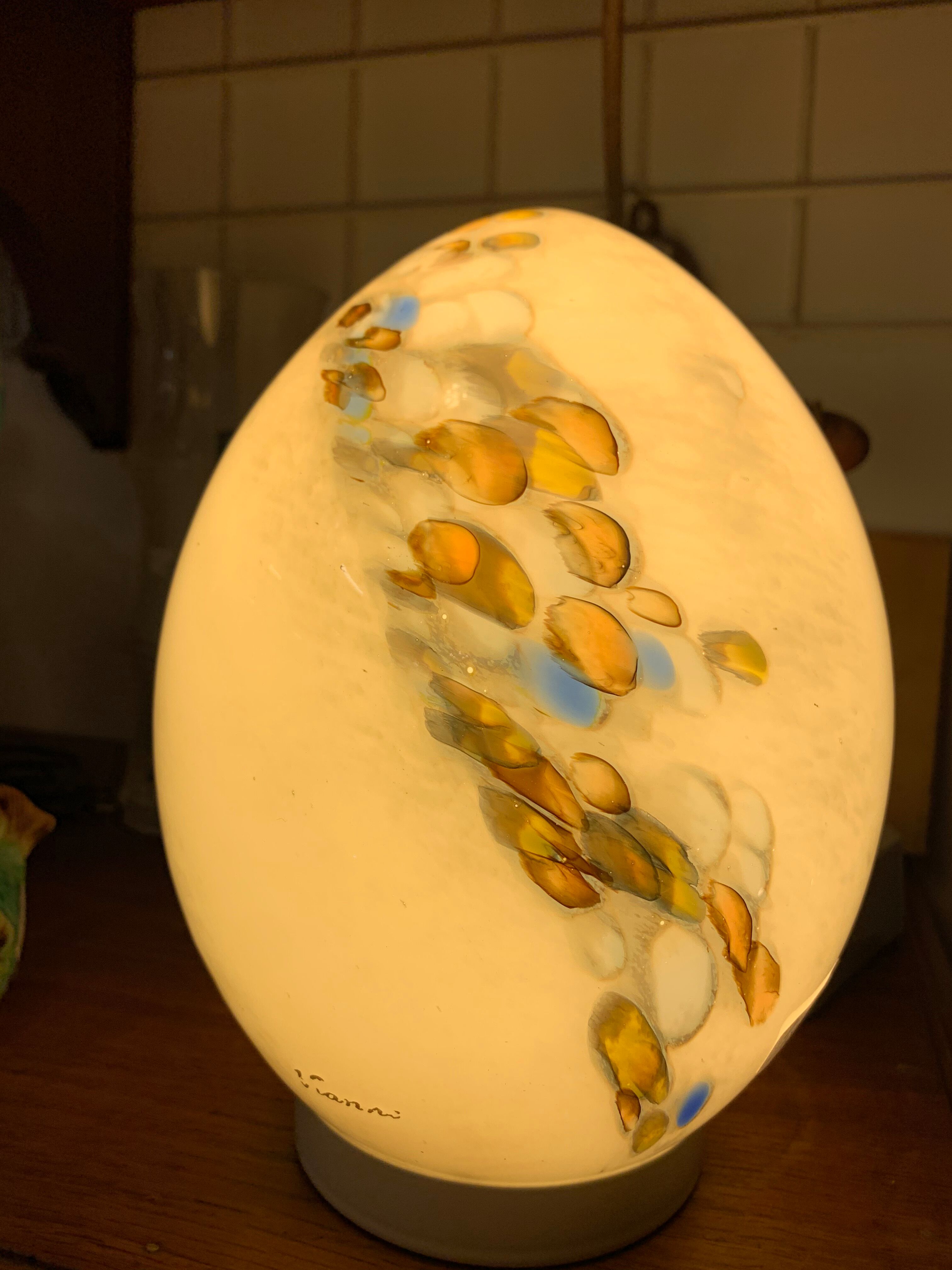 Egg lamp signed by vianne