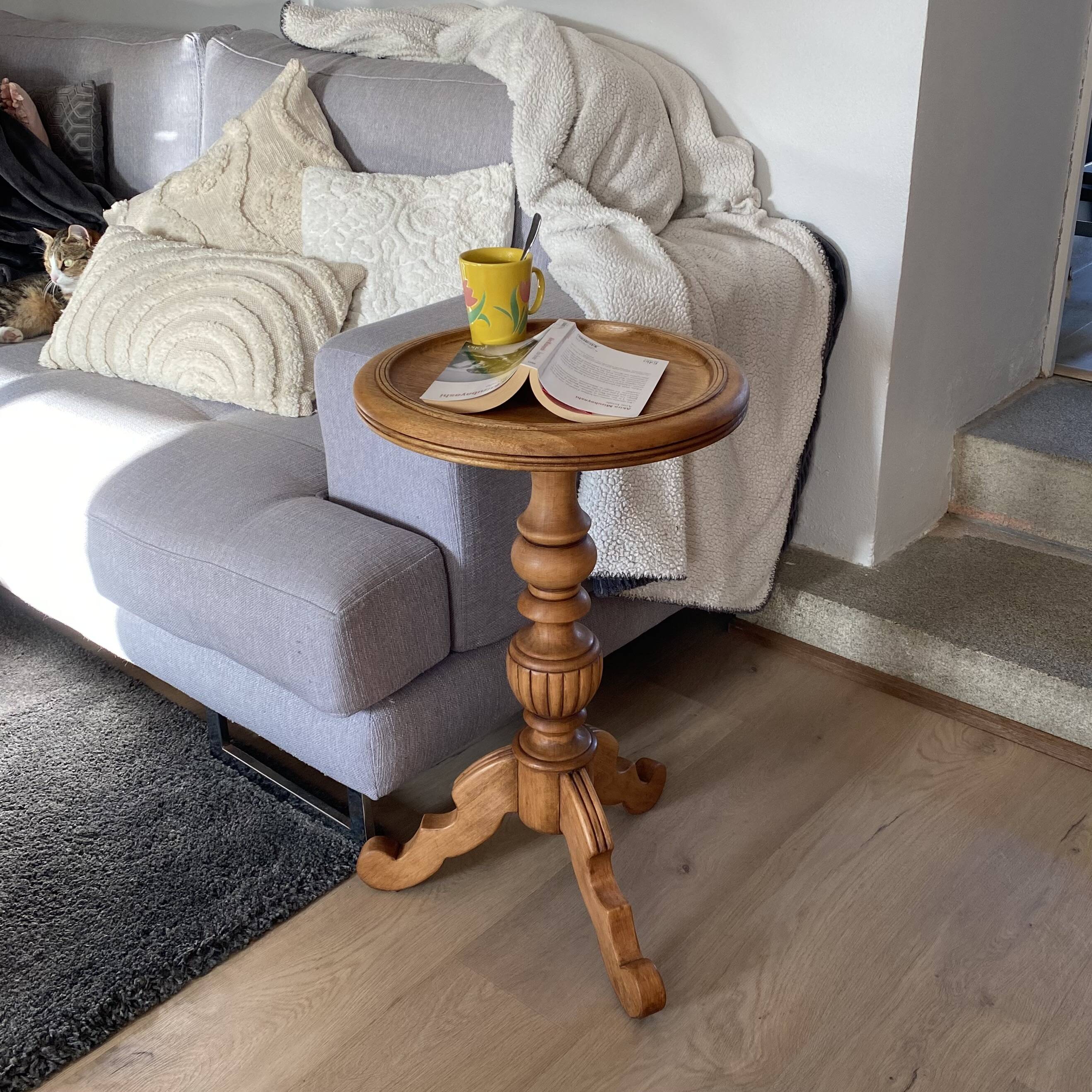 Solid oak side table