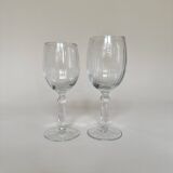 Set of 4 water glasses and 4 wine glasses, swirling glass