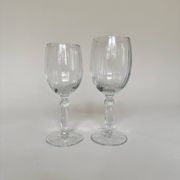 Set of 4 water glasses and 4 wine glasses, swirling glass