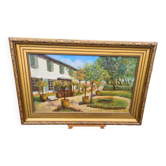 Tableau Villa Provençale daté 1934