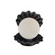 Vintage shell lamp in black porcelain with opaline globe.