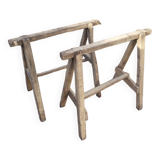 Pair of old wooden trestles