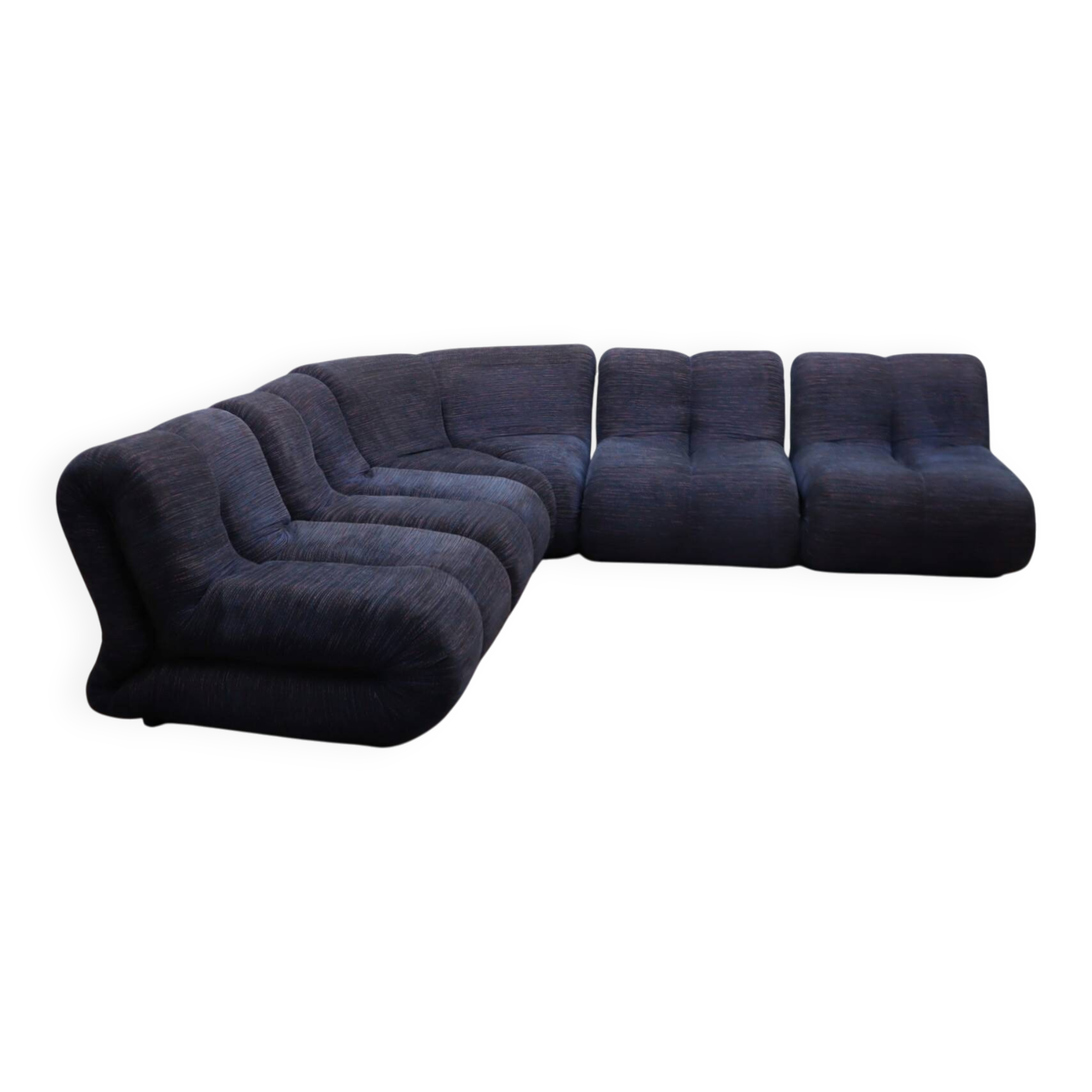 Claudio Vagnoni "Pagru" modular sectional sofa for 1P, 1970s (5 Pieces)