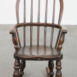 Early 19th century antique English Windsor children's rocking chair