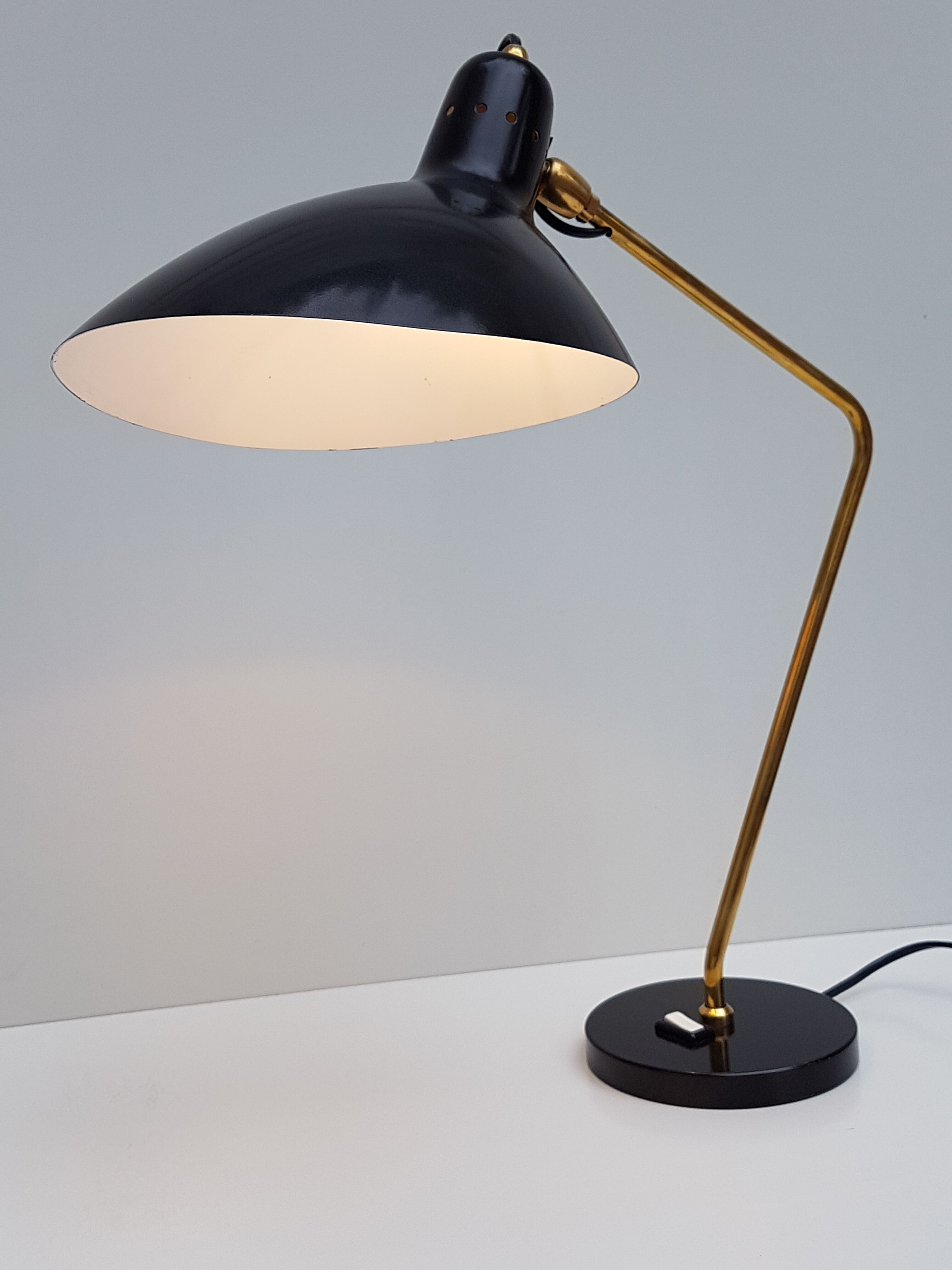 Black office vintage lamp by Jean Boris Lacroix - 1965
